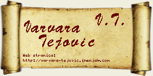 Varvara Tejović vizit kartica